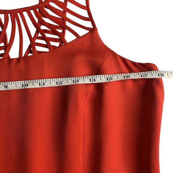 Parker Silk Dress Size Medium Sarah Red Fit & Flare Coquette Party Date Night - Picture 11 of 12